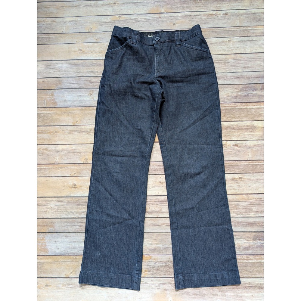 Lee Comfort Waistband Trouser Women 8P Cotton Blend Blue Straight Leg